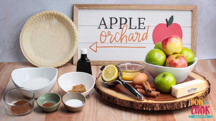 Ingredients to make delicious apple pie recipe