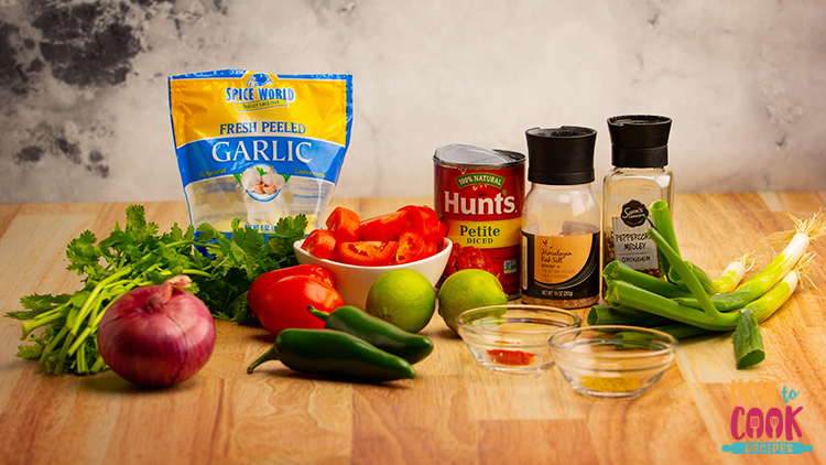 Ingredients for making salsa