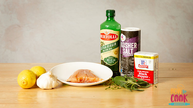 Ingredients for baked salmon