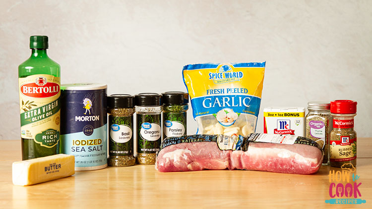 Ingredients for making pork tenderloin