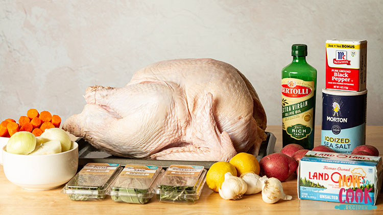 Ingredients for roasted baked turkey