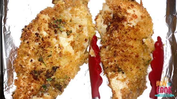 How do you keep breading on chicken parmesan