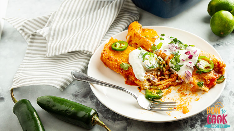 Homemade mexican style chicken enchiladas