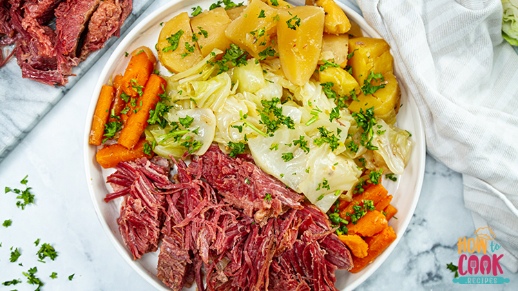 Homemade corned beef and cabbage