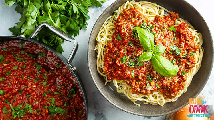 Homemade spaghetti meat sauce