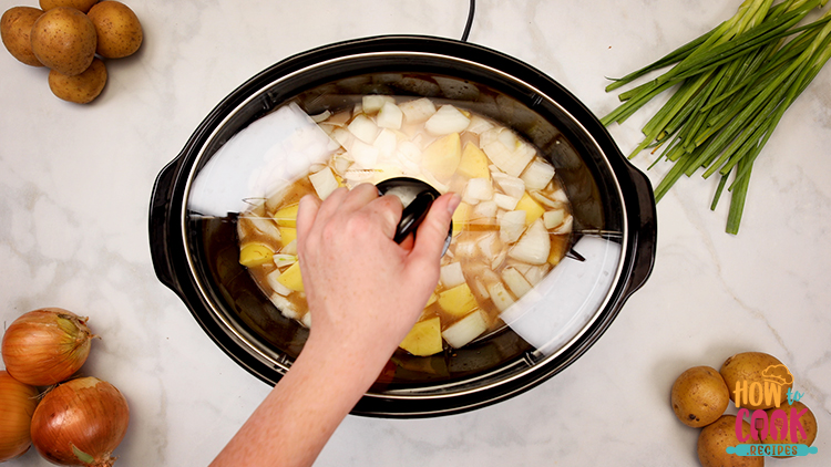 How do you make potato soup from scratch in a crockpot