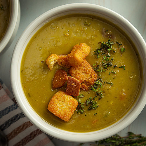 Vegan Split Pea Soup - Healthier Steps