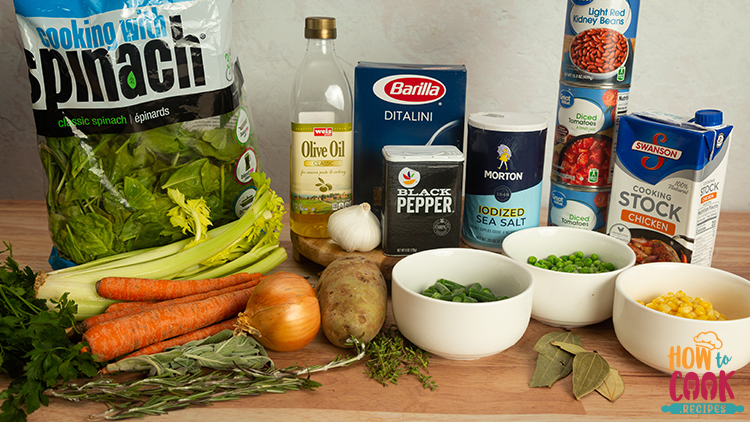 Vegetable soup ingredients